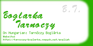 boglarka tarnoczy business card