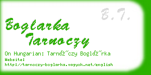 boglarka tarnoczy business card